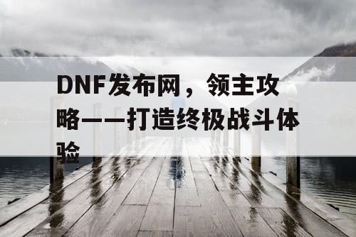 DNF发布网，领主攻略——打造终极战斗体验