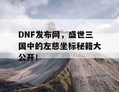 DNF发布网，盛世三国中的左慈坐标秘籍大公开！