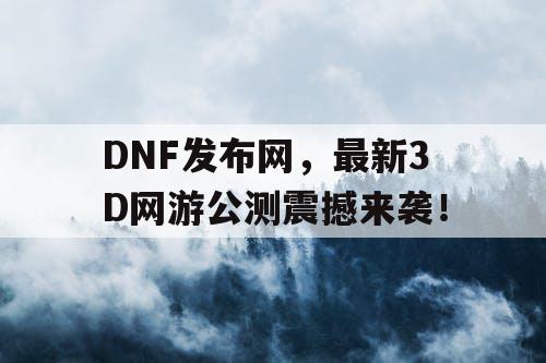 DNF发布网，最新3D网游公测震撼来袭！