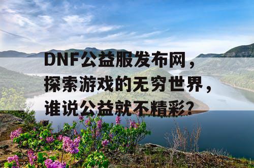 DNF公益服发布网，探索游戏的无穷世界，谁说公益就不精彩？