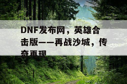 DNF发布网，英雄合击版——再战沙城，传奇再现