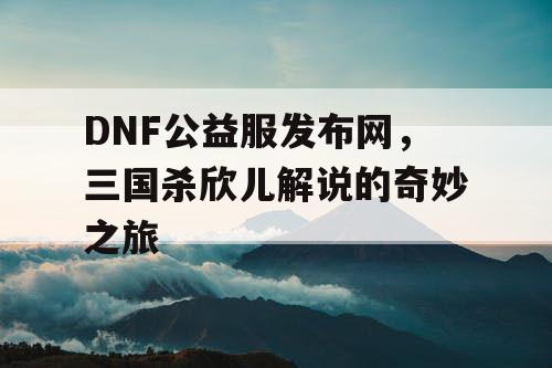 DNF公益服发布网，三国杀欣儿解说的奇妙之旅