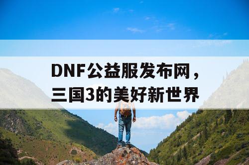 DNF公益服发布网，三国3的美好新世界